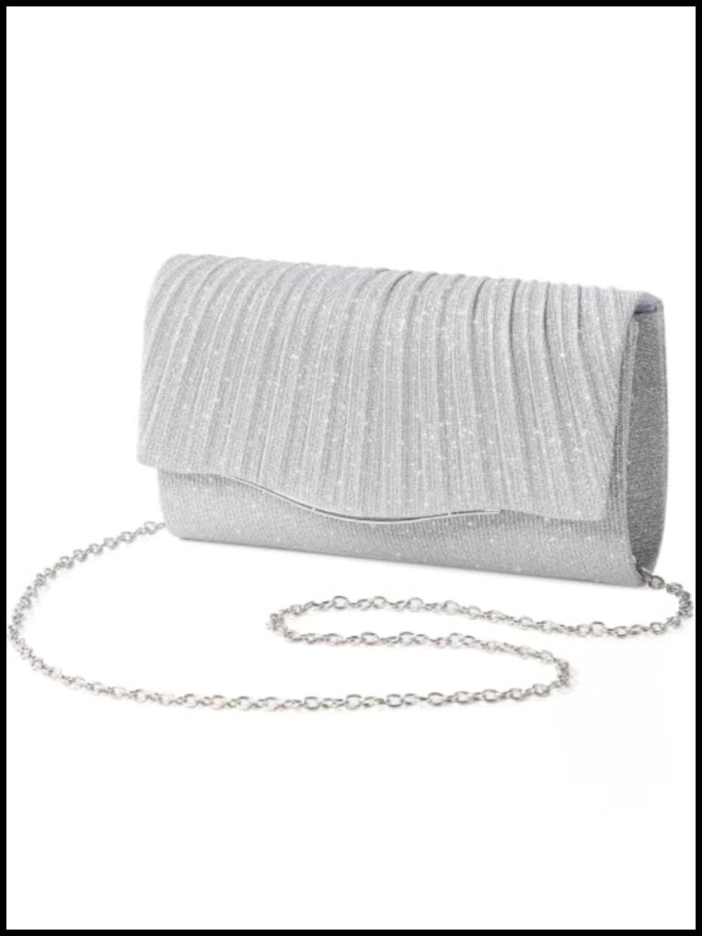 Evening Clutch Purse with Detachable Strap Satin Formal Handbag
